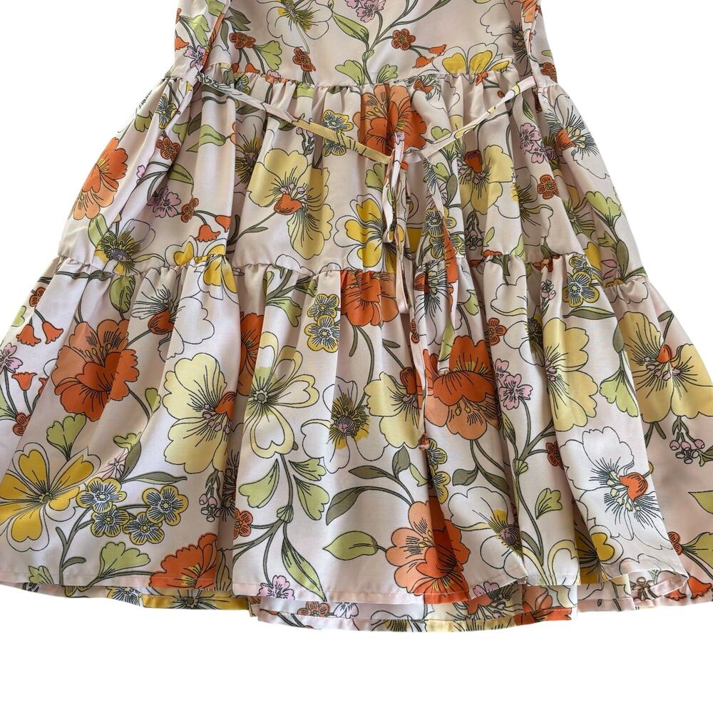 BOG Collective Lottie & Holly Blush & Rust Fit and Flare Tiered Mini Dress Small - Picture 8 of 8